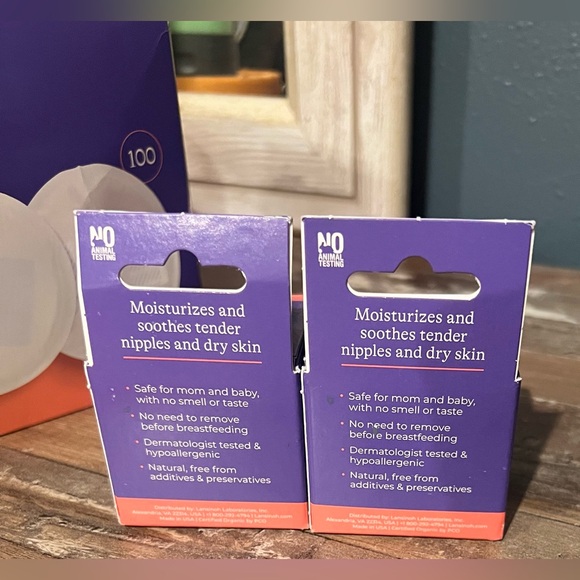 Lansinoh Stay Dry Disposable Nursing Pads & 2 Jars Of Organic Nipple Cream New! - Picture 4 of 12